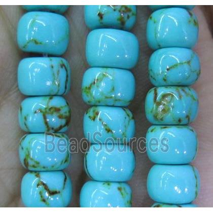 turquoise bead, synthetic, blue