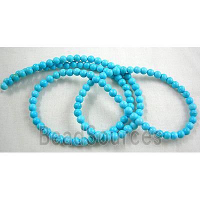 Chalky Turquoise beads, Round