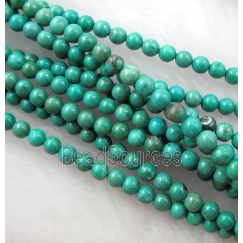 Chalky Turquoise beads, Stabilized, round