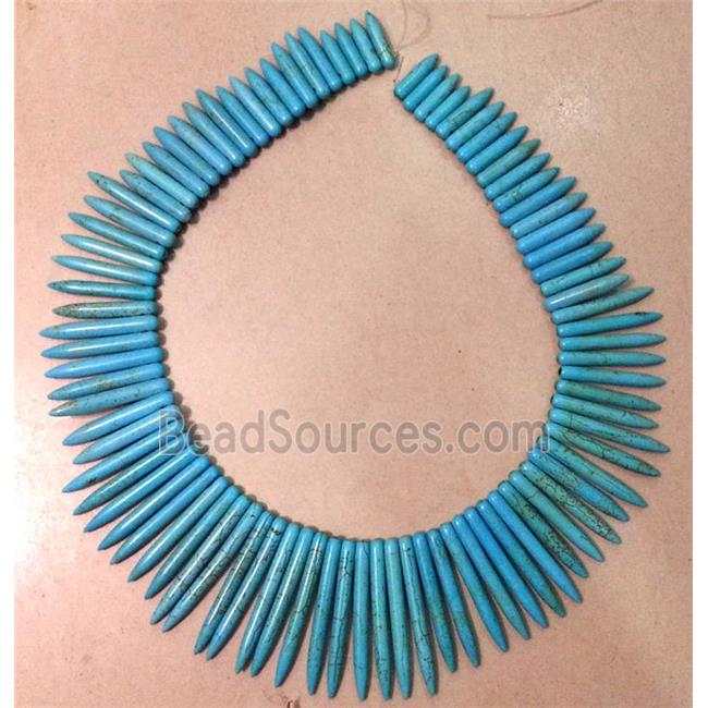 Turquoise stick bead for necklace, stability,