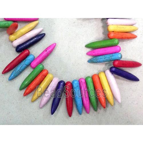 synthetic Turquoise bullet beads, mixed color