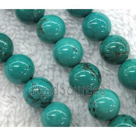 green Turquoise Beads, round