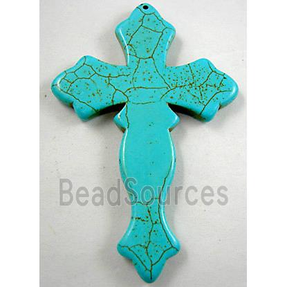 Chalky Turquoise Cross Pendant