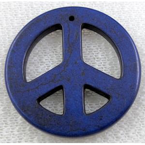 Turquoise Peace sign, pendant, dye