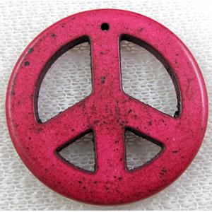 Turquoise Peace sign, pendant, dye