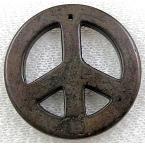 Turquoise Peace sign, pendant, dye