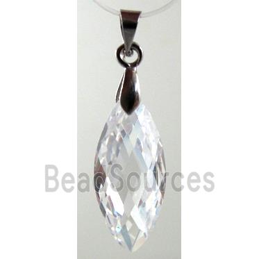 Cubic Zirconia pendant, clear