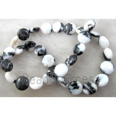 Natural Zebra stone coin beads