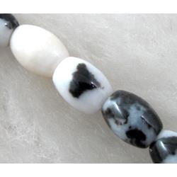 Natural Zebra Jasper barrel beads