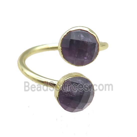 Amethyst Rings, circle, gold plated