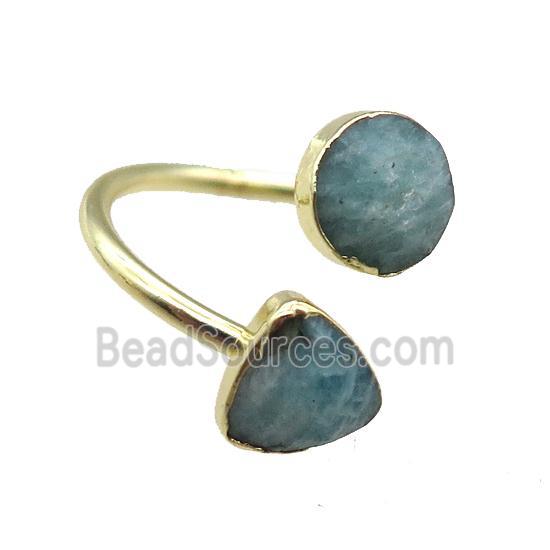 Amazonite Rings, gold plated