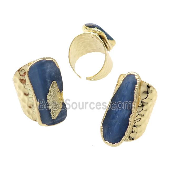 Copper Ring With Kyanite Gold Plated