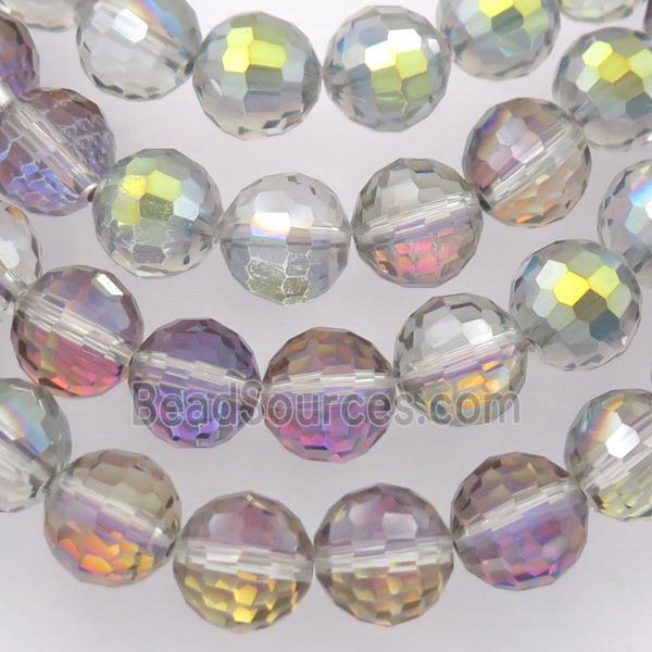 Chinese Crystal Glass Beads, faceted round, green purple