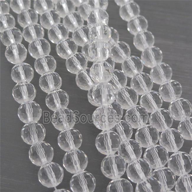 clear Chinese Crystal Glass Beads, faceted round