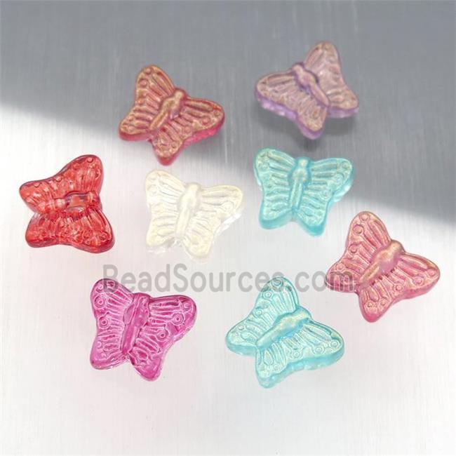 crystal glass butterfly beads, mixed color