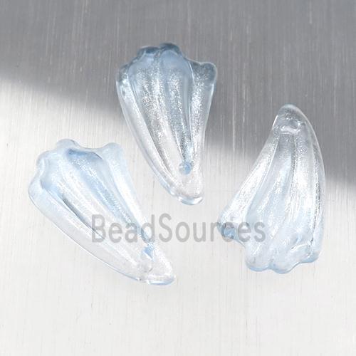 lt.blue crystal glass petal beads