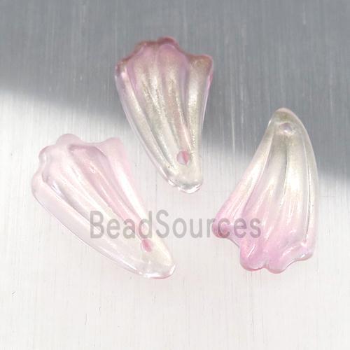 lt.pink crystal glass petal beads