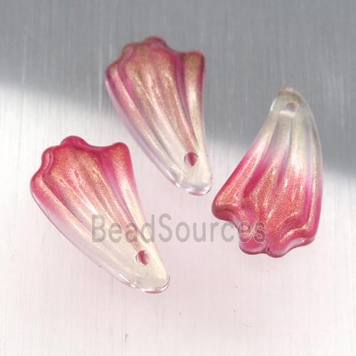 red crystal glass petal beads