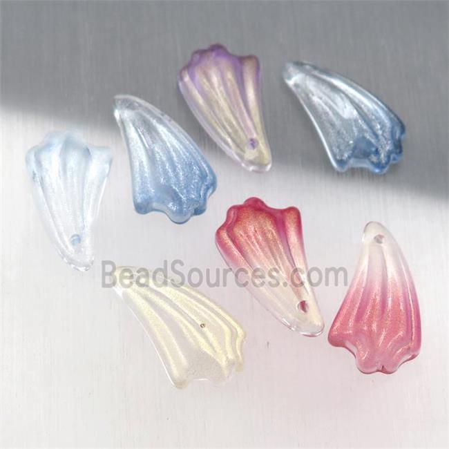 crystal glass petal beads, mixed color