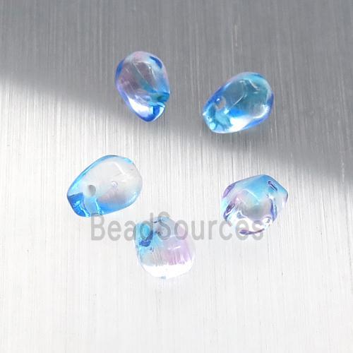 blue crystal glass teardrop beads