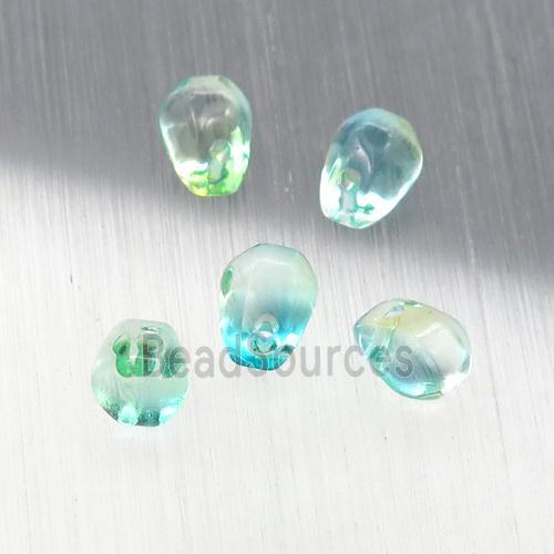 green crystal glass teardrop beads