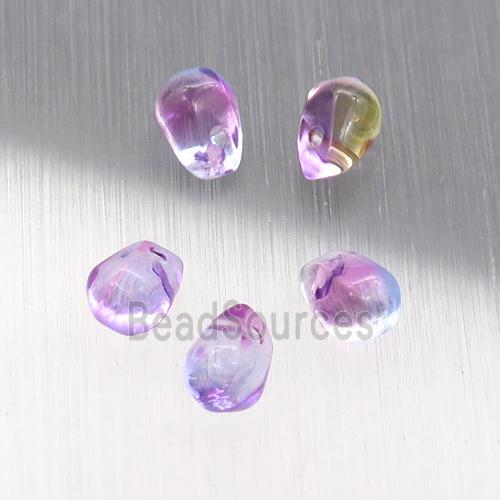 purple crystal glass teardrop beads