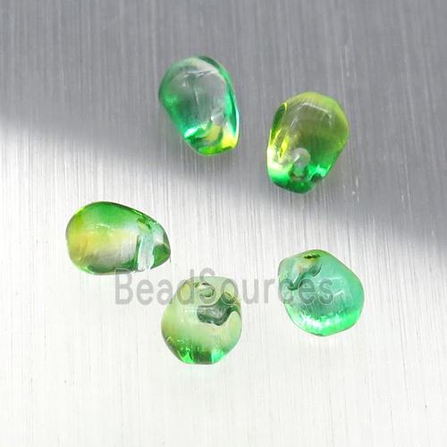 green crystal glass teardrop beads