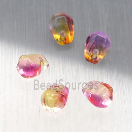 crystal glass teardrop beads, multicolor