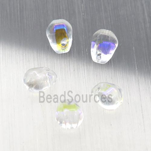 crystal glass teardrop beads, AB-color electroplated