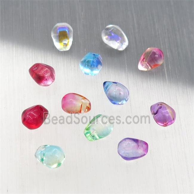 crystal glass teardrop beads, mixed color