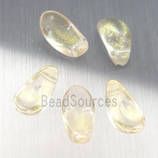 crystal glass petal beads, yellow