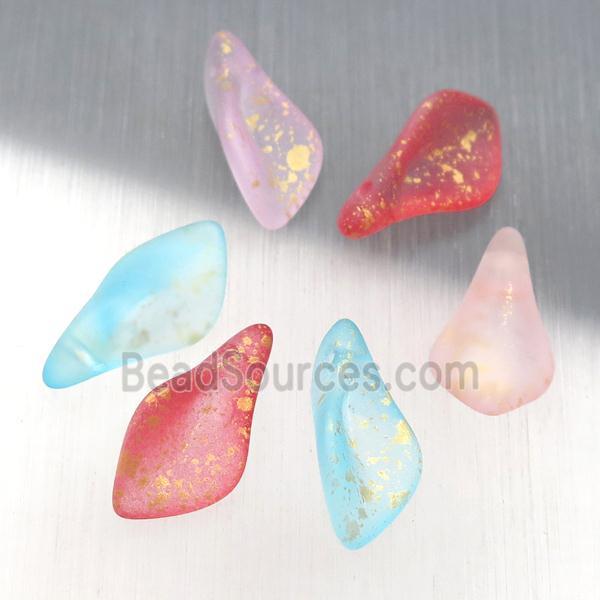 crystal glass leaf beads, mixed color