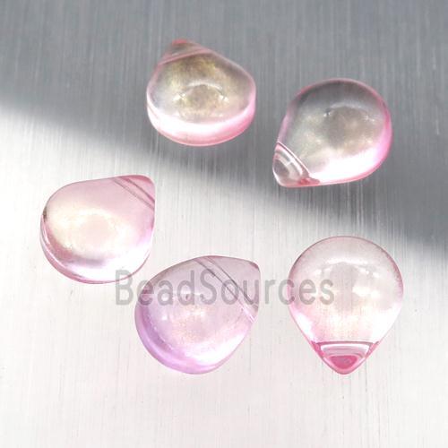 pink crystal glass teardrop beads