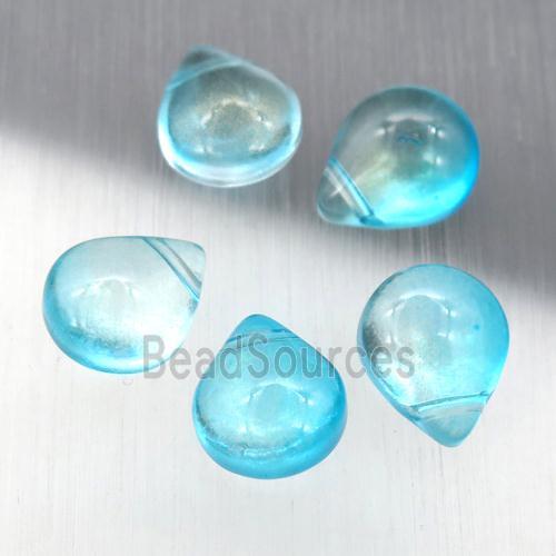 teal crystal glass teardrop beads