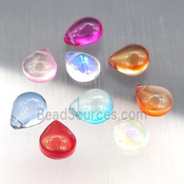 crystal glass teardrop beads, mixed color