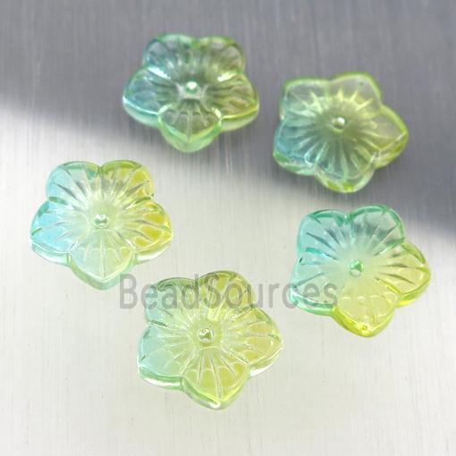 crystal glass flower beads, multicolor