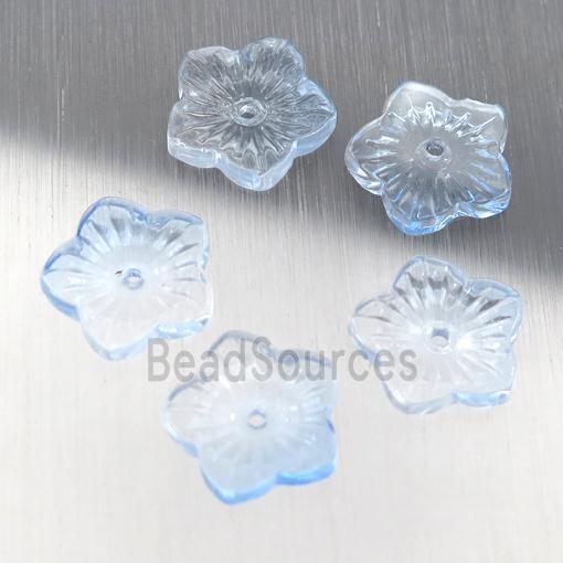 lt.blue crystal glass flower beads