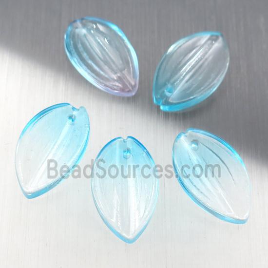 teal crystal glass petal beads