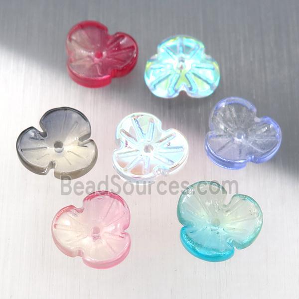 crystal glass clover beads, mixed color