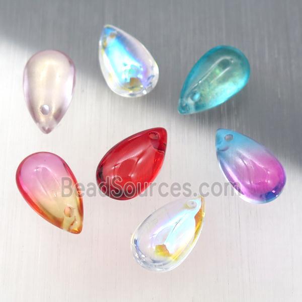 crystal glass teardrop beads, mixed color