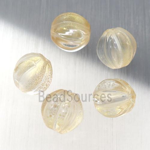 crystal glass melon beads, yellow