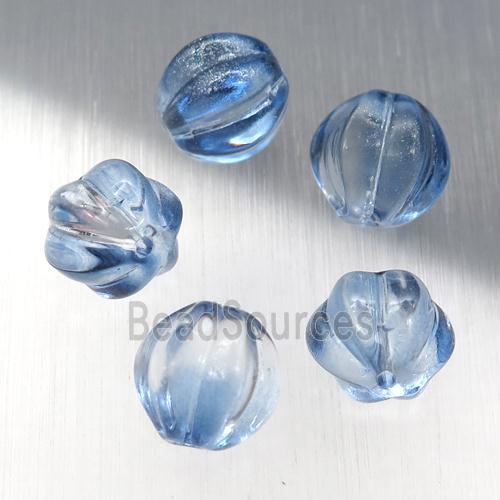 blue crystal glass melon beads