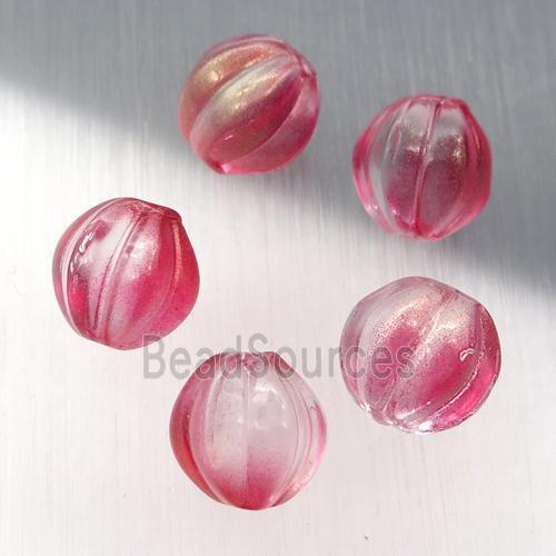 red crystal glass melon beads