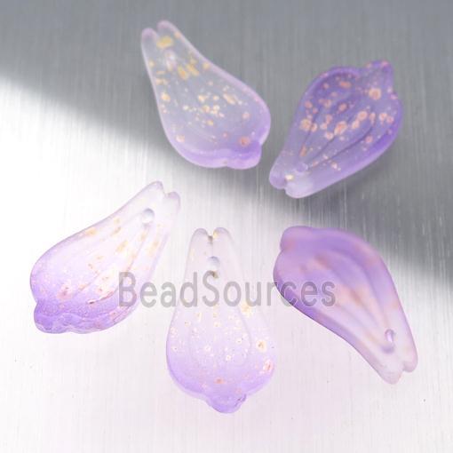 purple matte jadeite glass petal beads