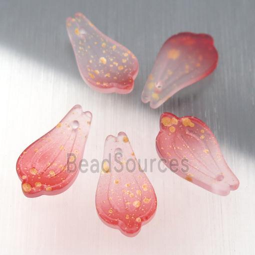 red matte jadeite glass petal beads