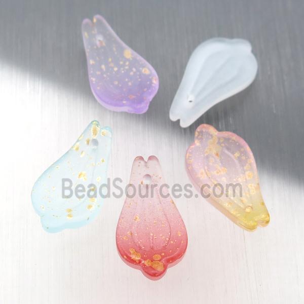 matte jadeite glass petal beads, mixed color