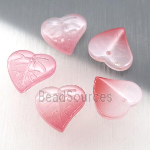 red jadeite glass leaf beads