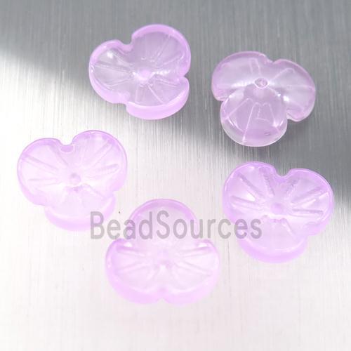 lt.purple jadeite glass clover beads