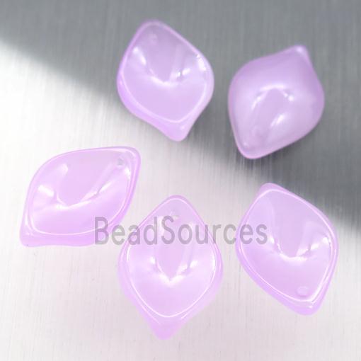 purple jadeite glass leaf beads