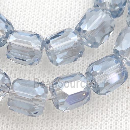 grayblue Crystal Glass Beads, faceted barrel